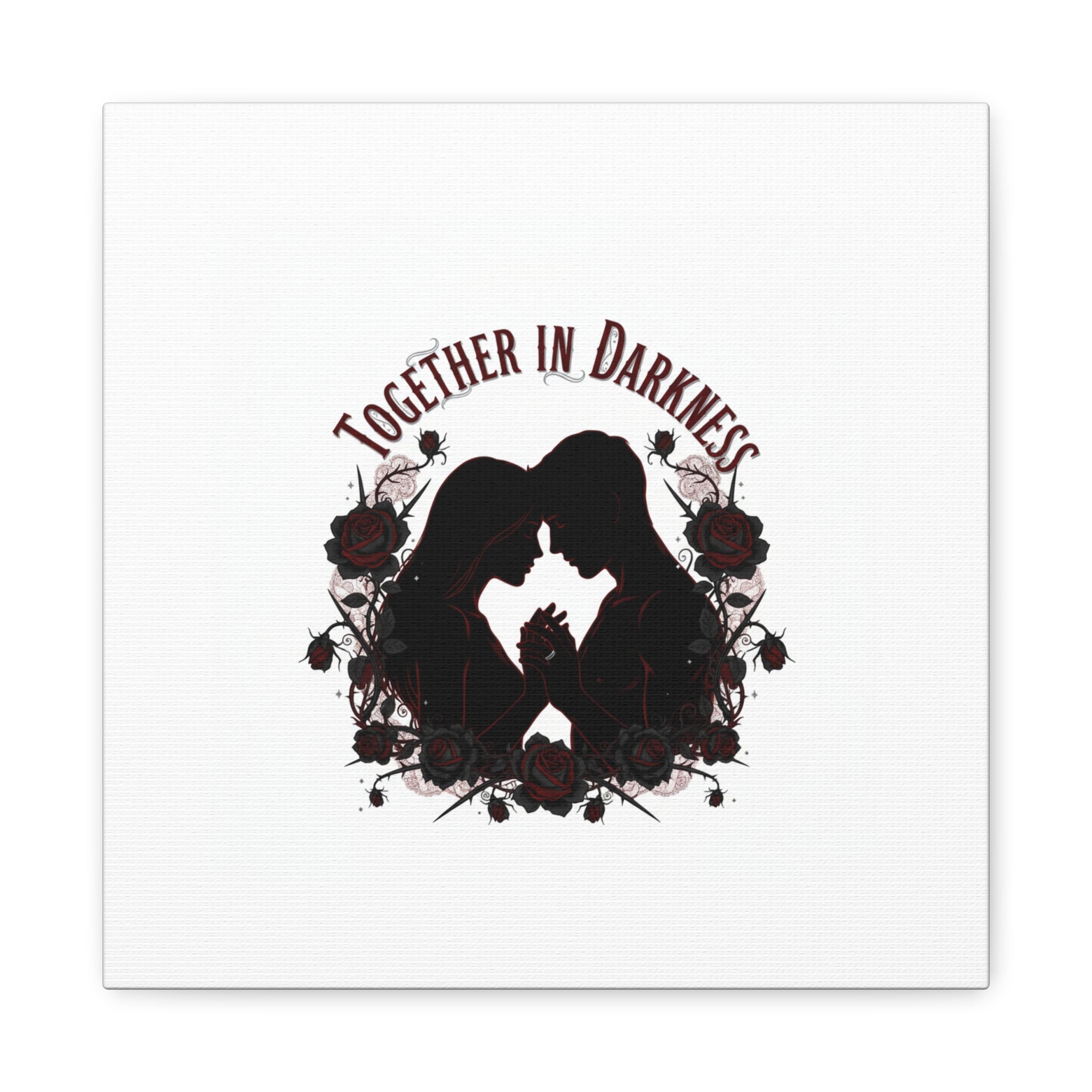 Together in Darkness Canvas, Dark Romance Art Print | Goth Valentine