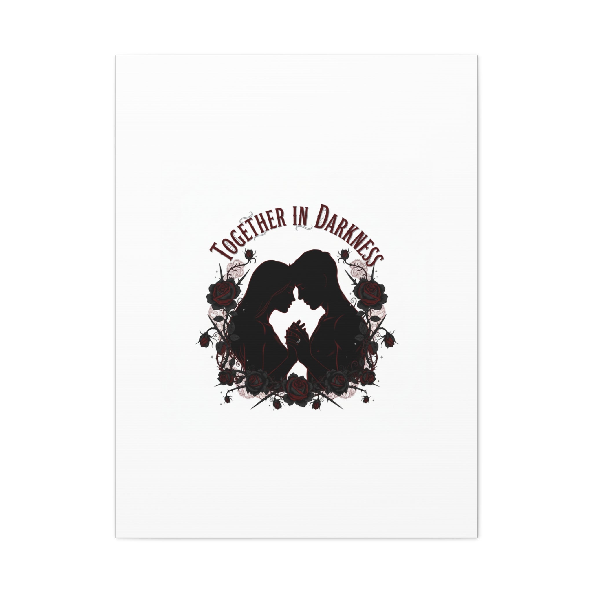 Together in Darkness Canvas, Dark Romance Art Print | Goth Valentine