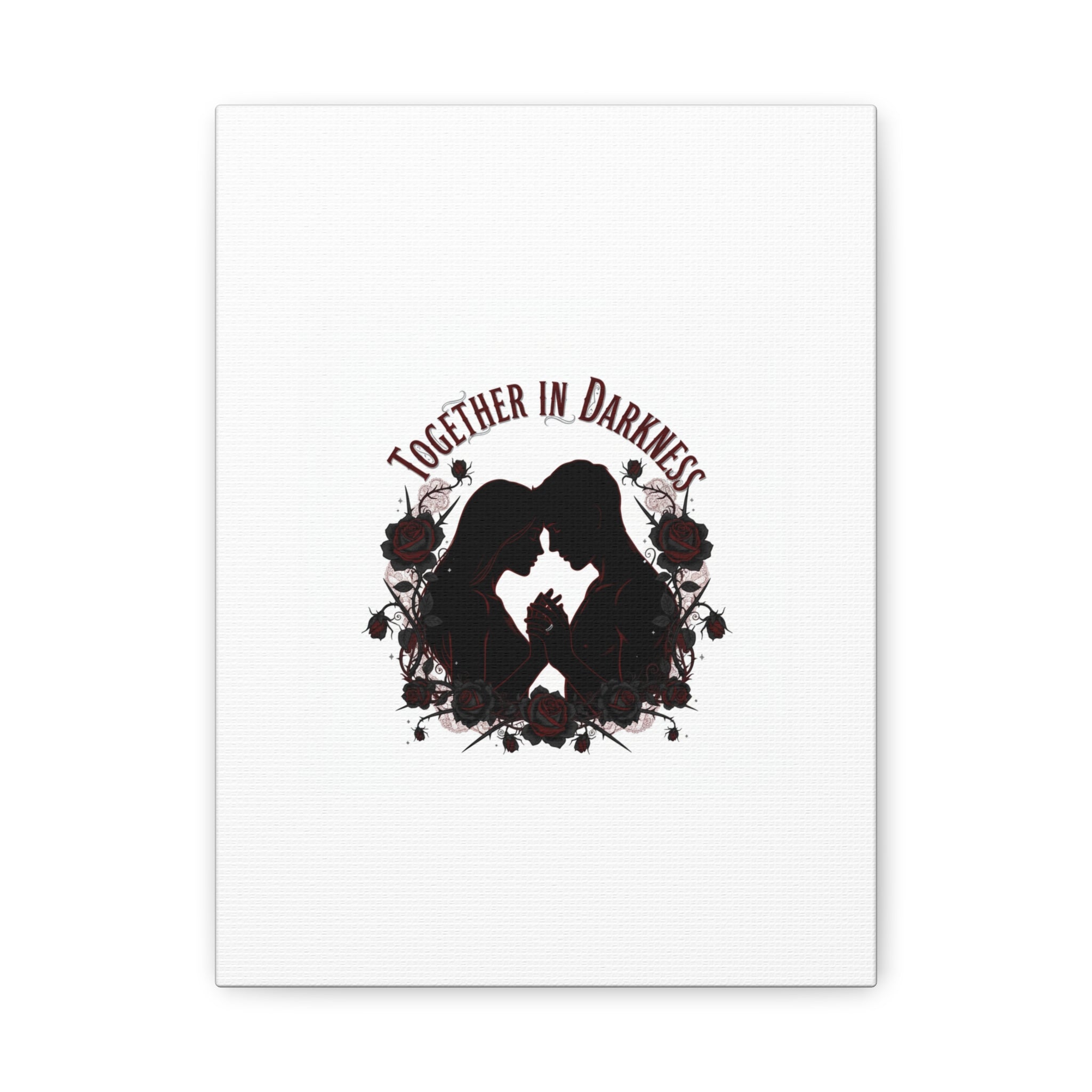 Together in Darkness Canvas, Dark Romance Art Print | Goth Valentine