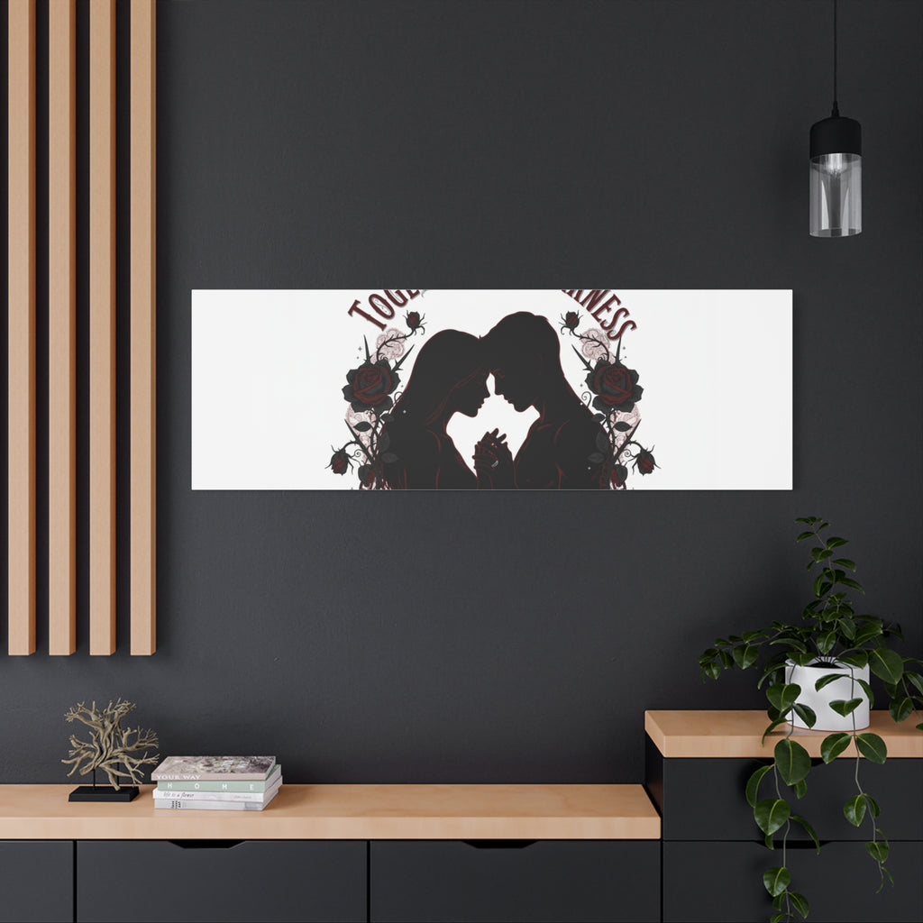 Together in Darkness Canvas, Dark Romance Art Print | Goth Valentine