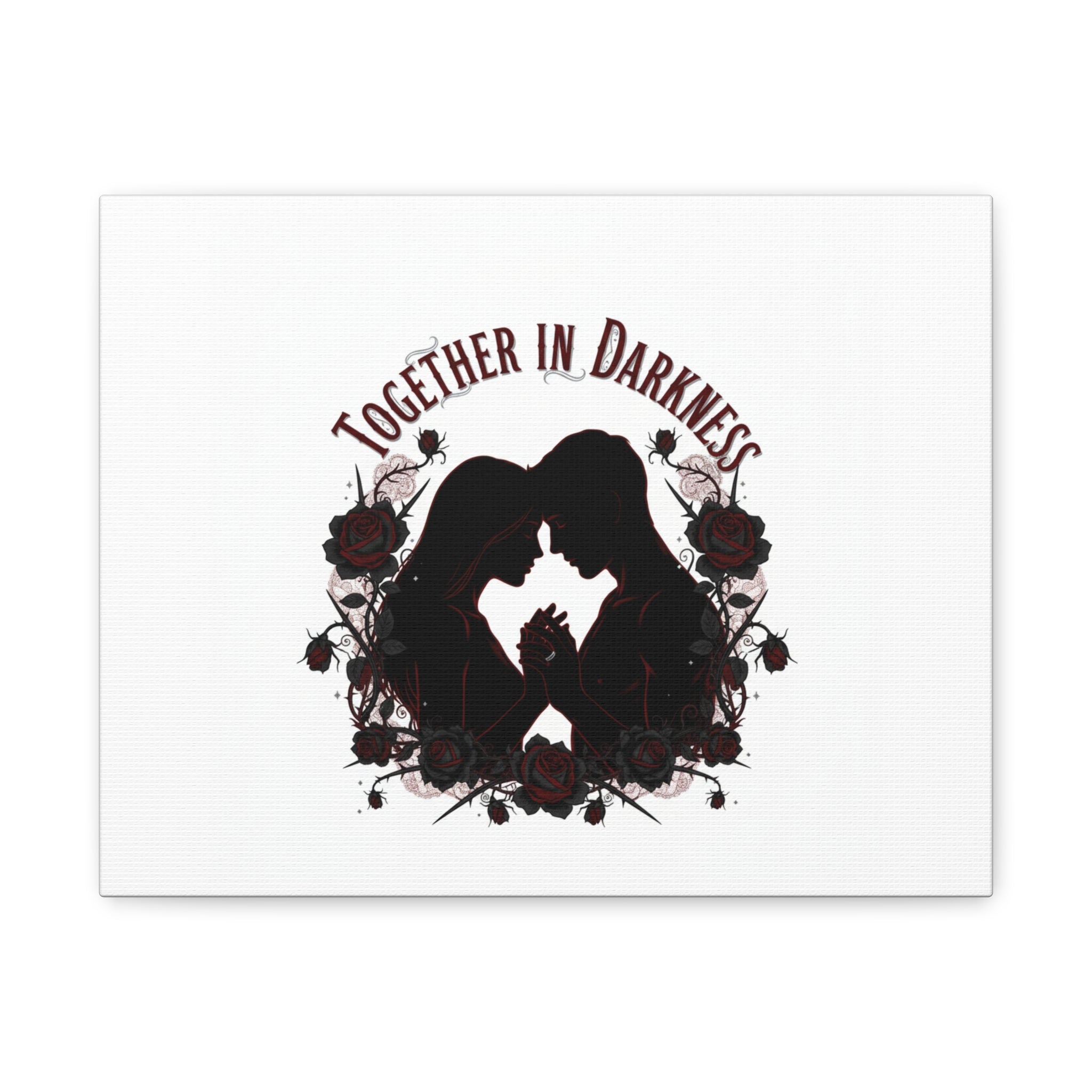 Together in Darkness Canvas, Dark Romance Art Print | Goth Valentine