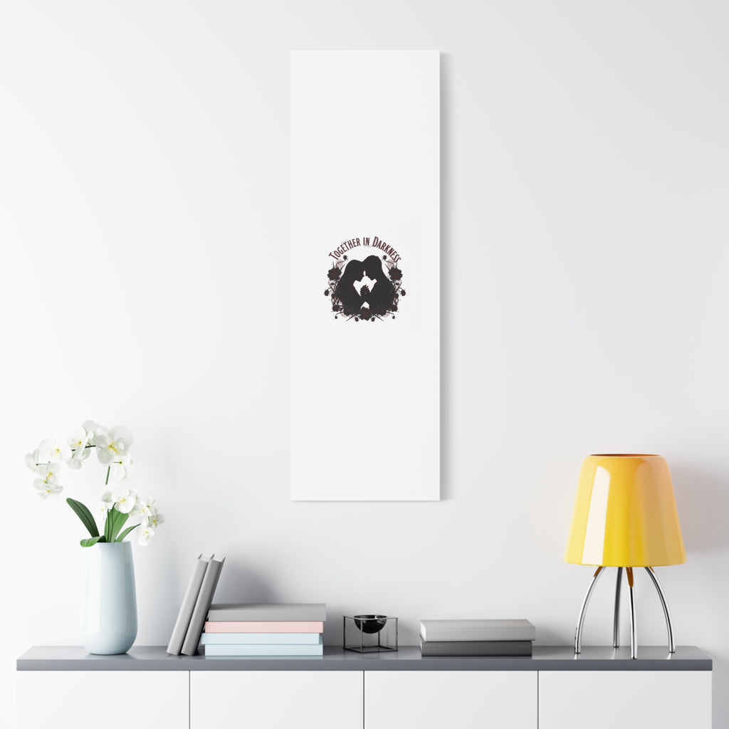 Together in Darkness Canvas, Dark Romance Art Print | Goth Valentine