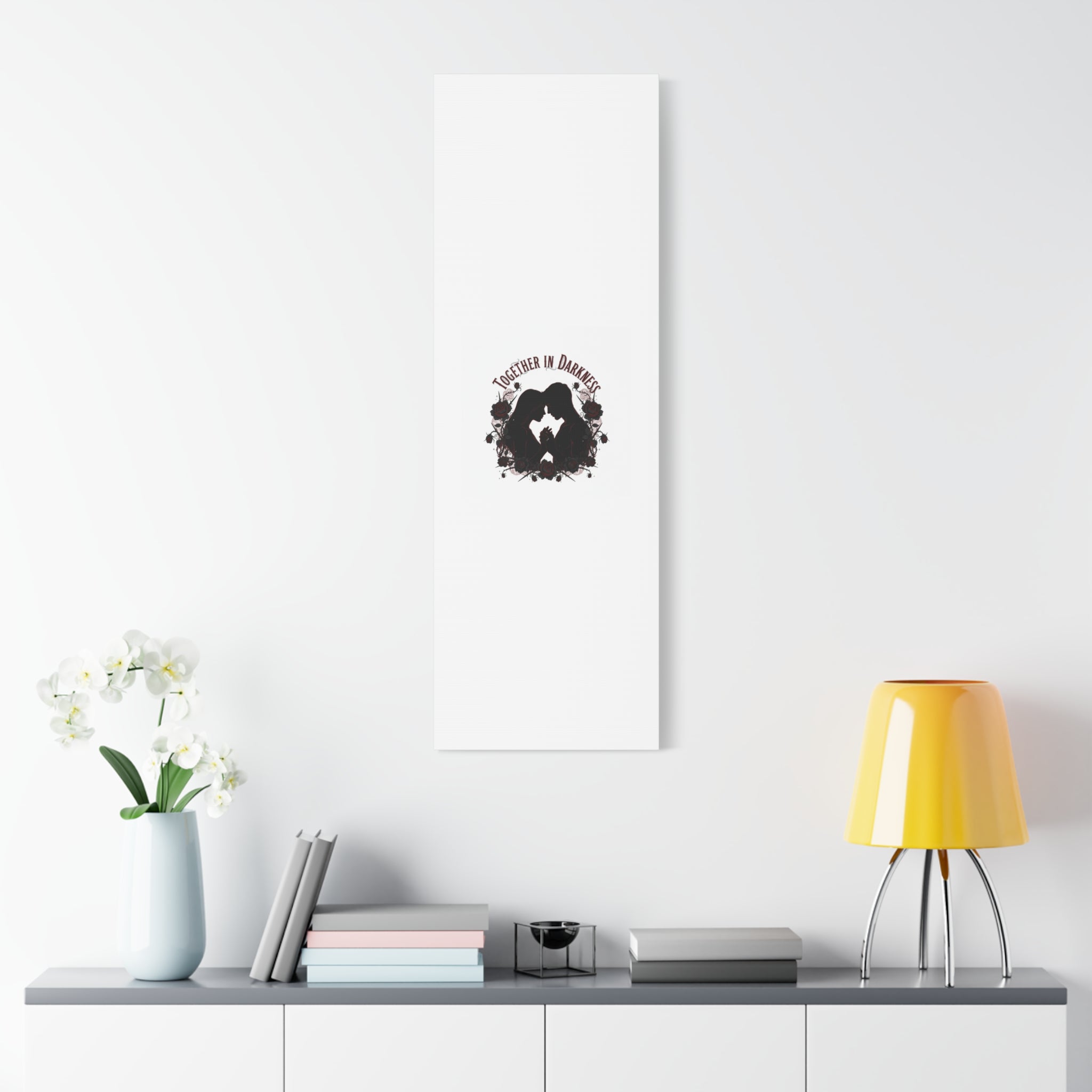 Together in Darkness Canvas, Dark Romance Art Print | Goth Valentine