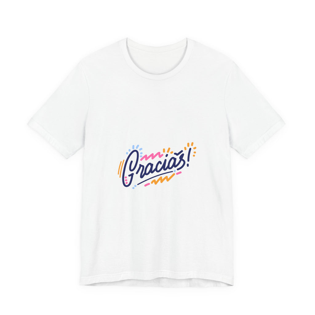 Gracias! Retro Script Tee — Colorful Thank You Graphic T-Shirt