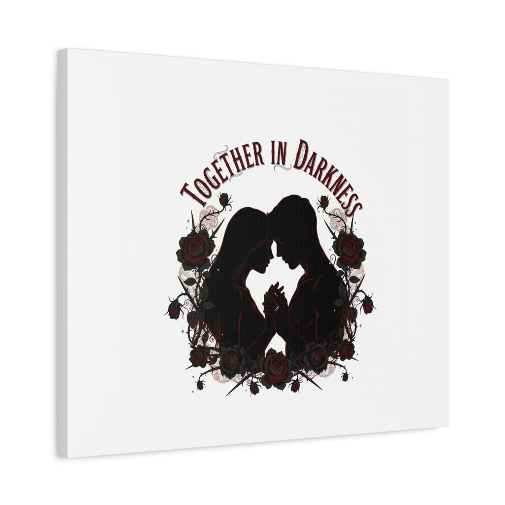 Together in Darkness Canvas, Dark Romance Art Print | Goth Valentine