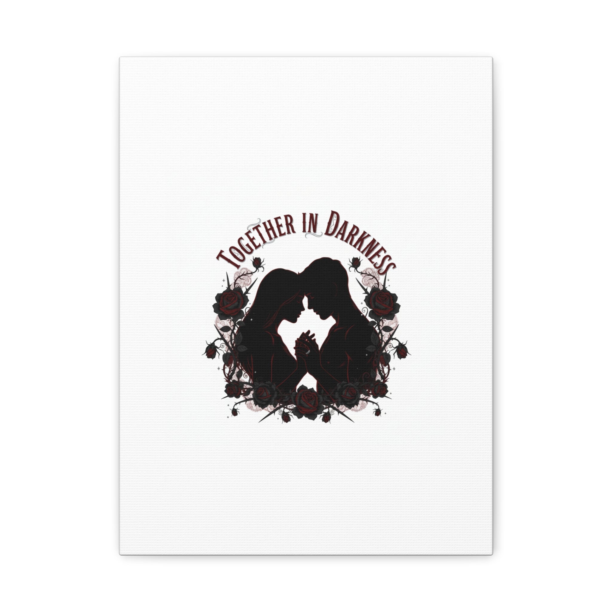 Together in Darkness Canvas, Dark Romance Art Print | Goth Valentine