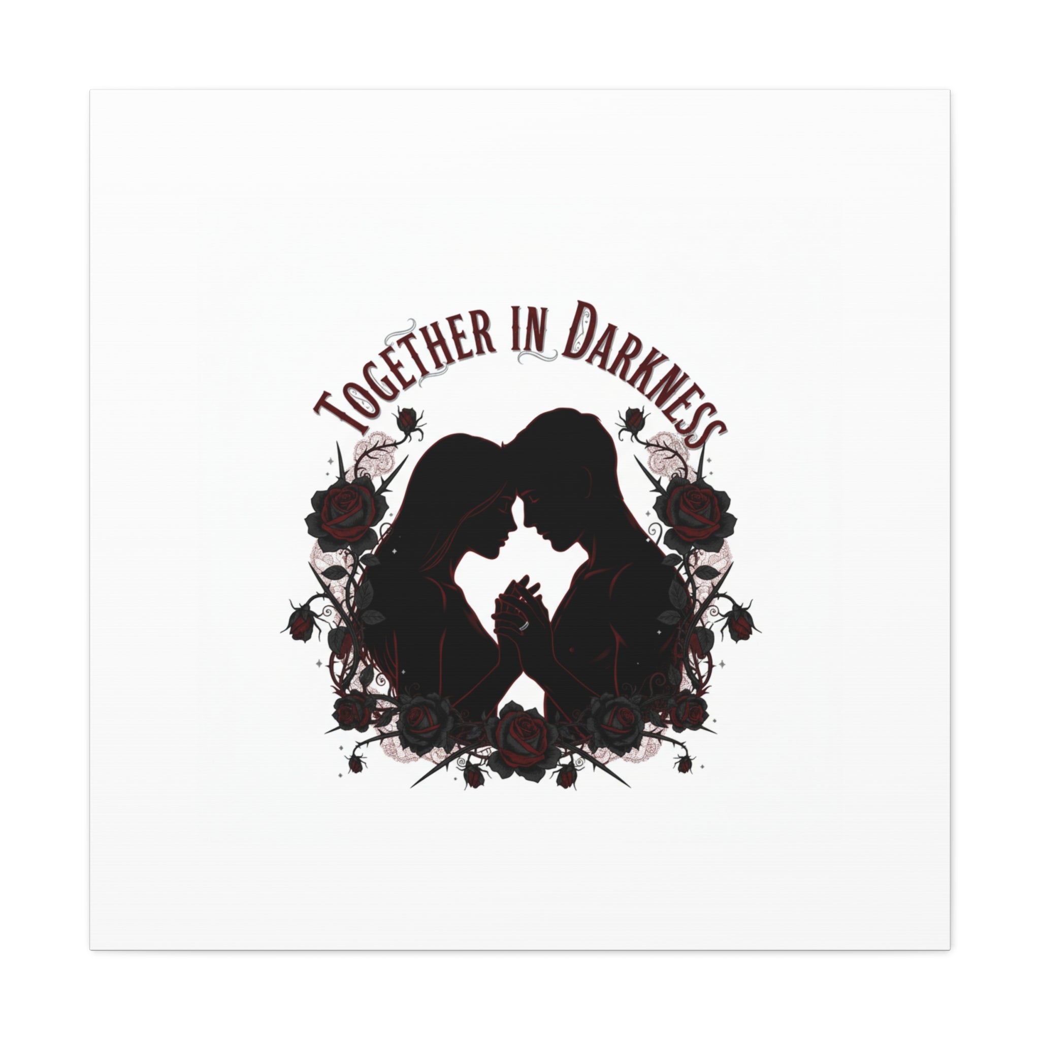 Together in Darkness Canvas, Dark Romance Art Print | Goth Valentine