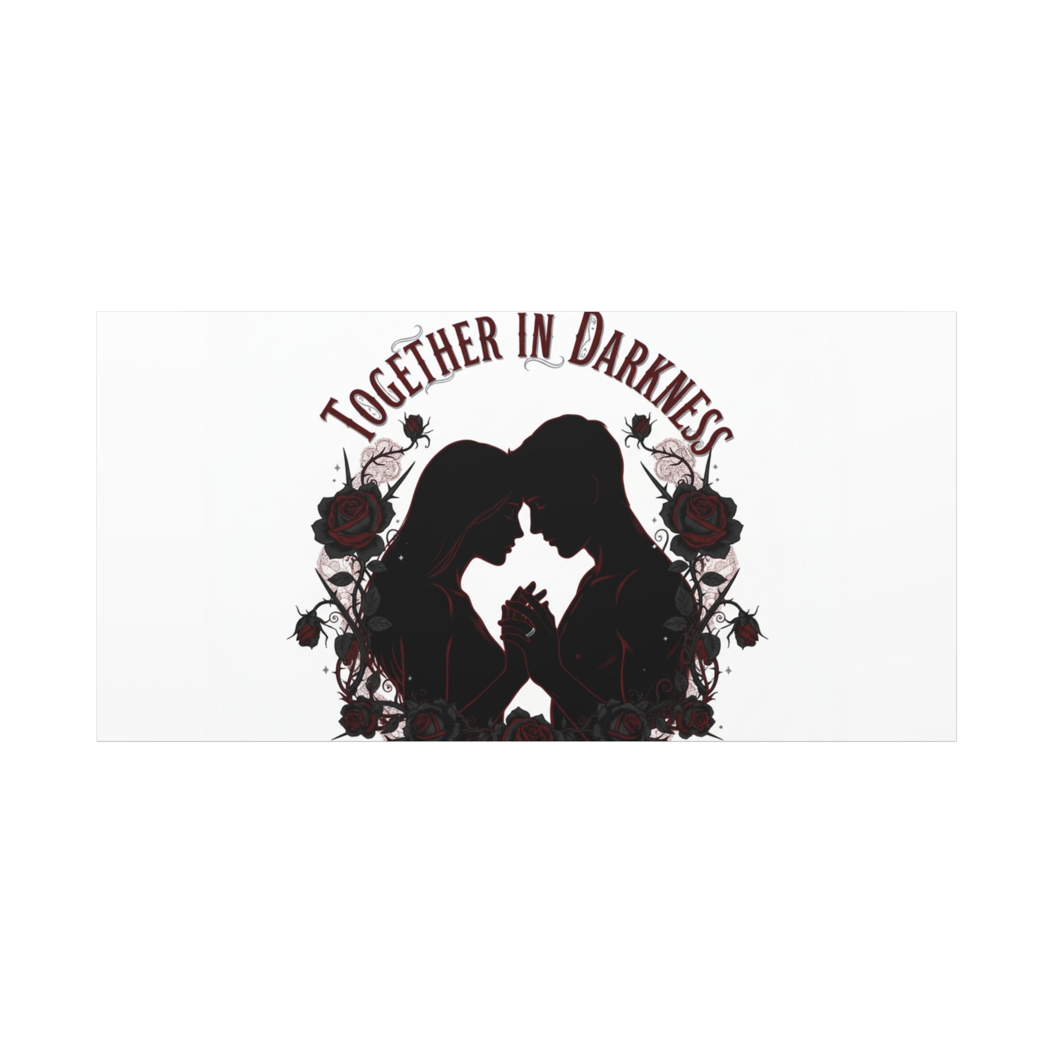 Together in Darkness Canvas, Dark Romance Art Print | Goth Valentine