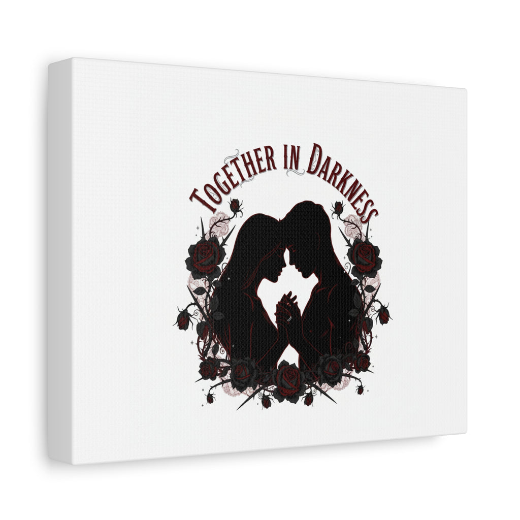 Together in Darkness Canvas, Dark Romance Art Print | Goth Valentine