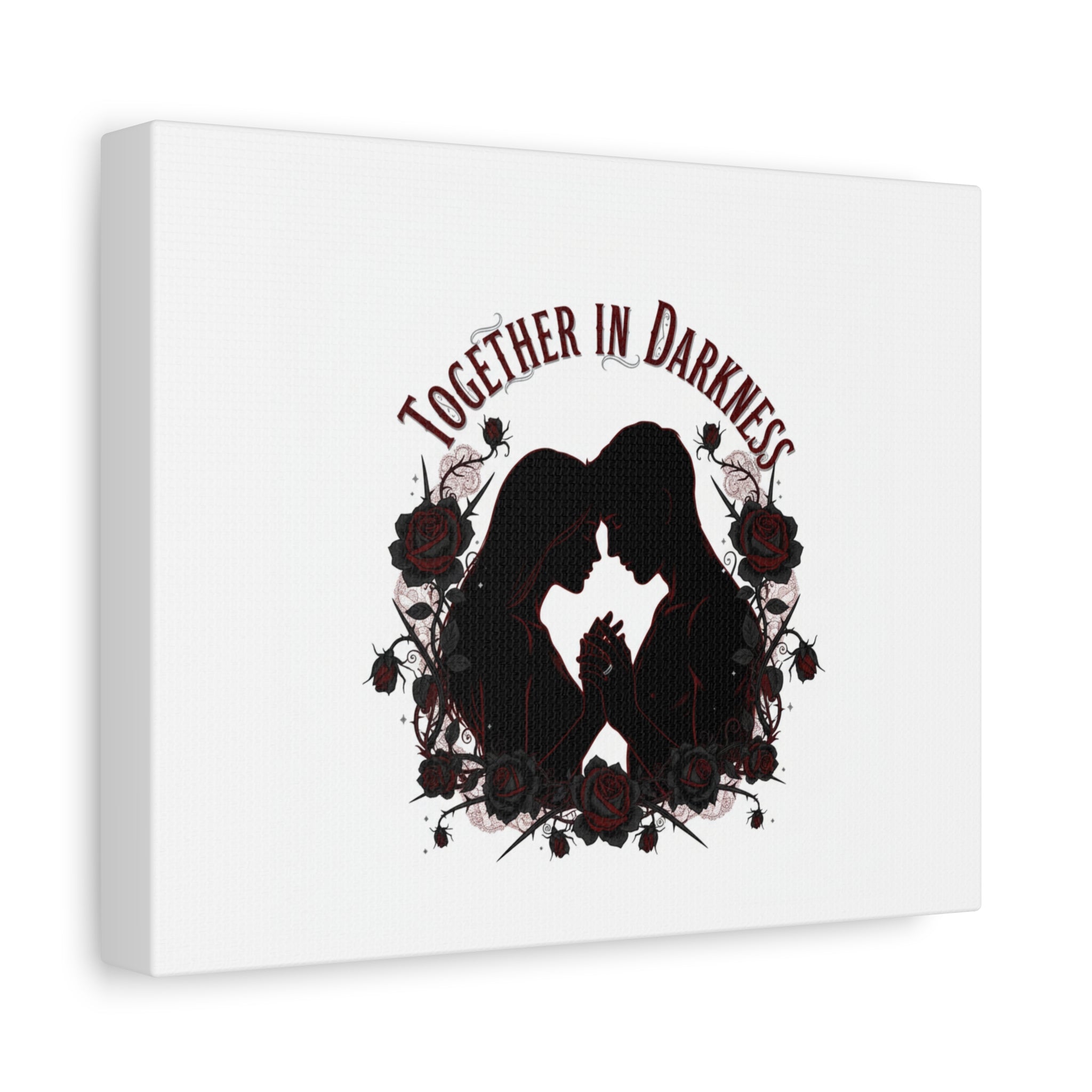 Together in Darkness Canvas, Dark Romance Art Print | Goth Valentine